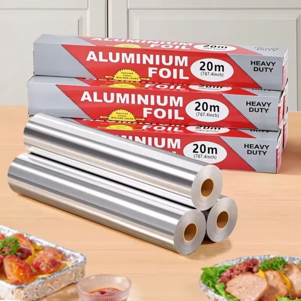 Kitchen Baking Tins - Papel Alumínio Descartável para Cozinha, Rolo