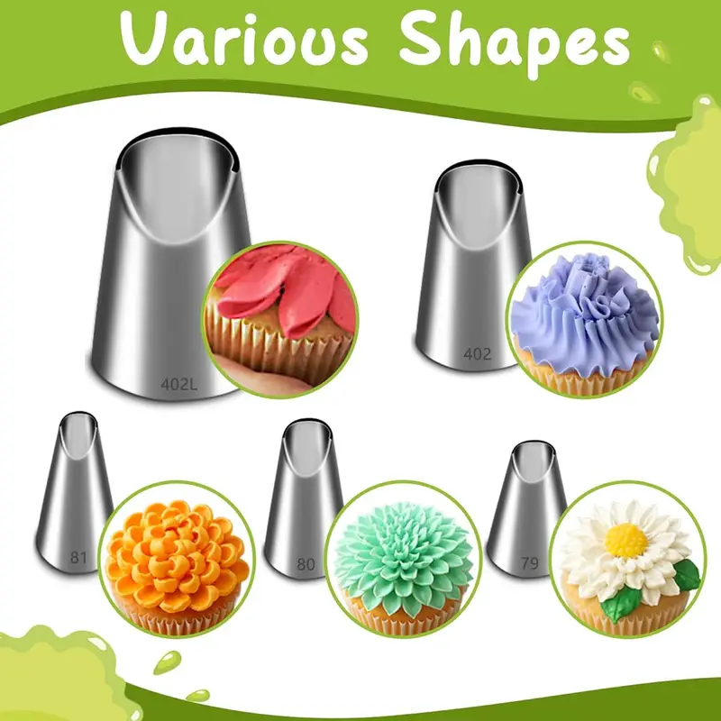 Kitchen Baking Store - Conjunto de 5 bicos de confeitar