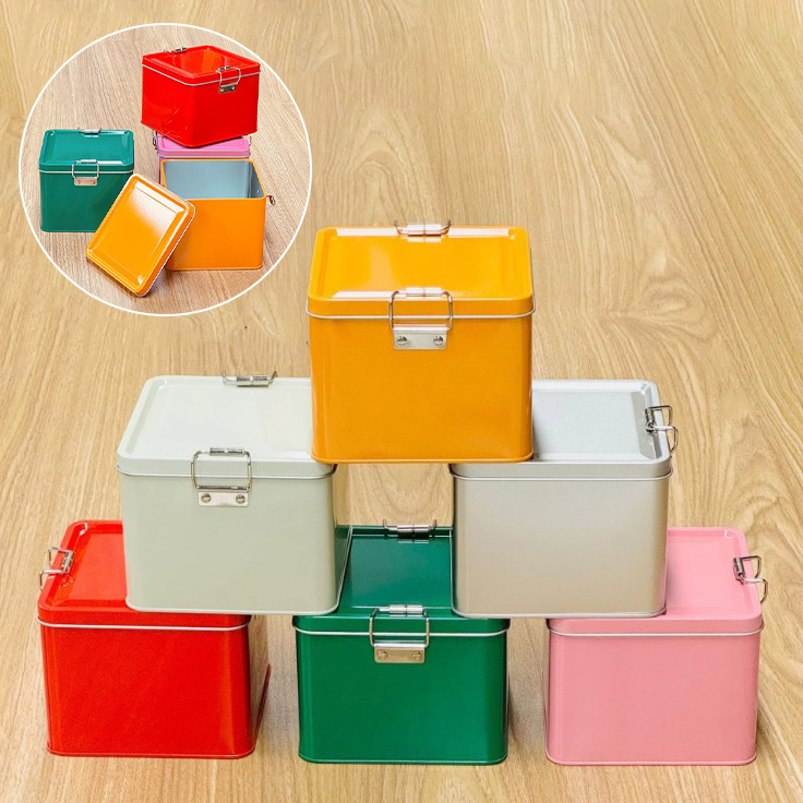 Kitchen Baking Tins - Caixa de Lata Quadrada para Biscoitos