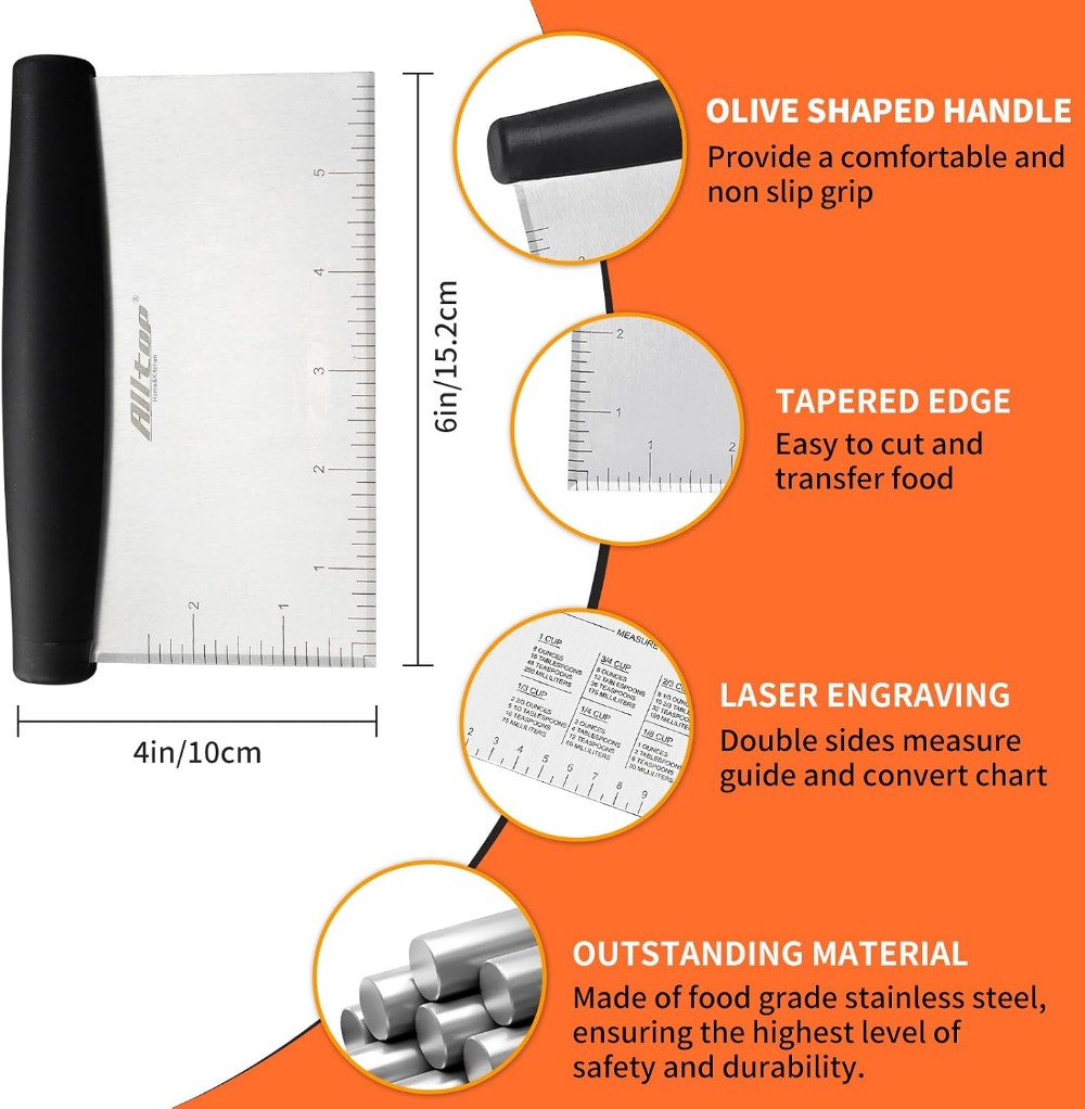 Espátula e Cortador de Aço Ino - Bench Scraper Dough avaliação e preço