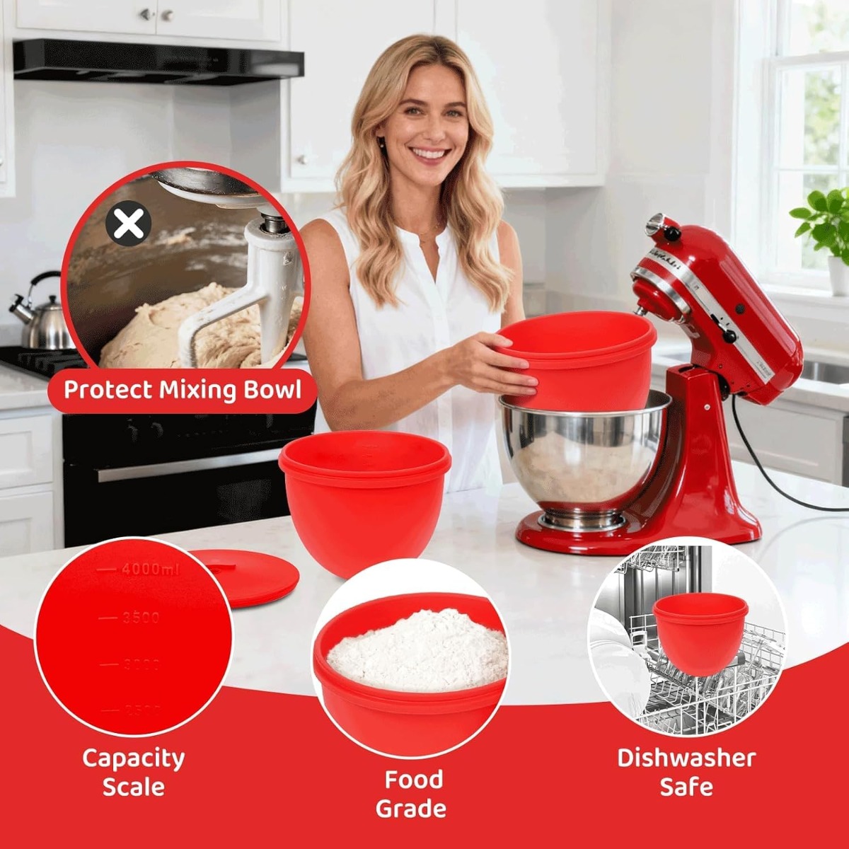 Tampa de Silicone para Batedei - Kitchen Aid Baking Lid avaliação e preço
