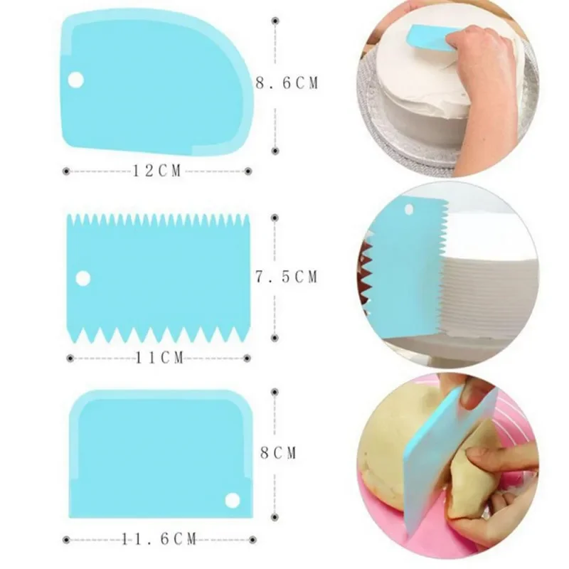 3 pçs/lote creme raspador mais - Fondant Smoother Set avaliação e preço