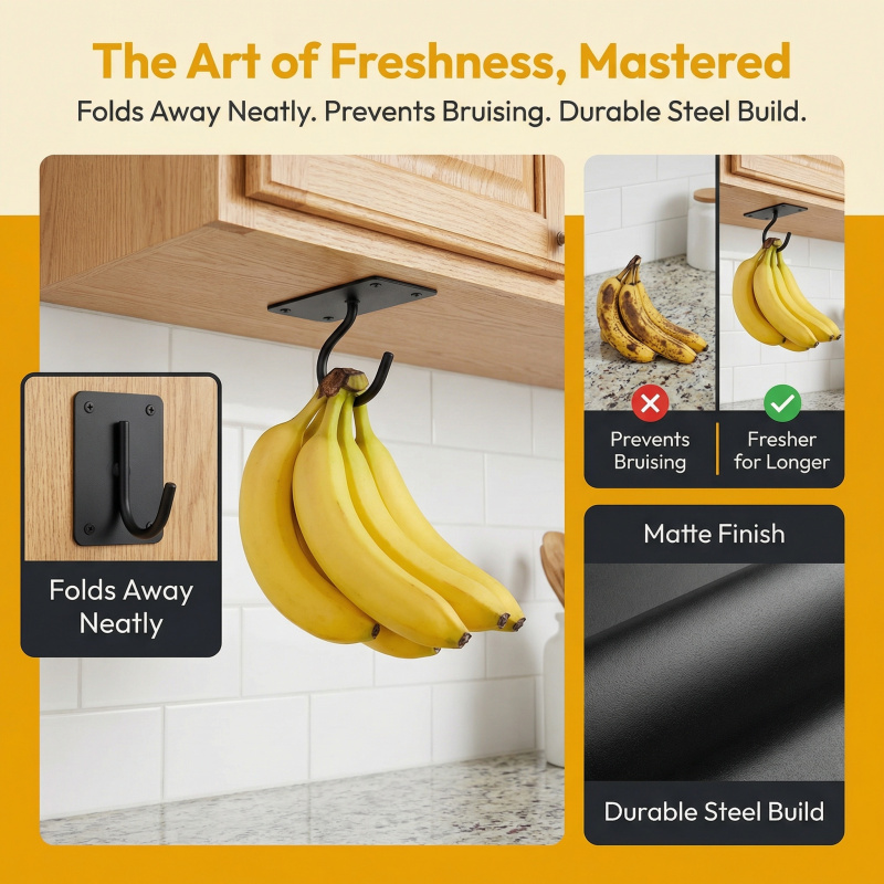 Gancho Adesivo de Metal Preto  - Kitchen Zo avaliação e preço